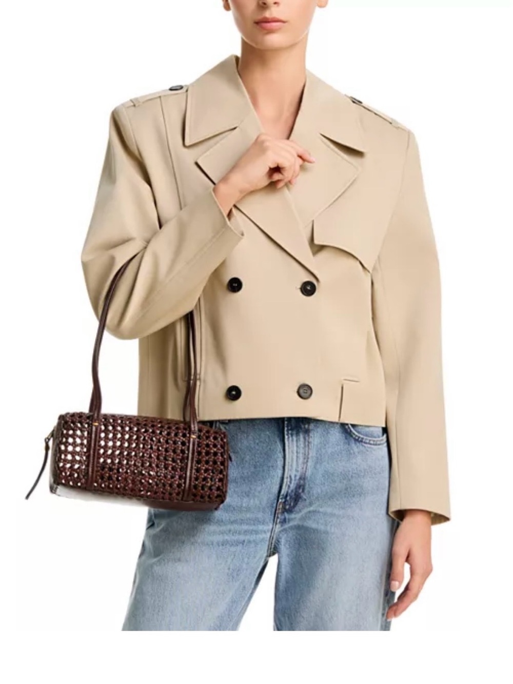 Woven Brown Shoulder Bag - Stylish Women’s Handbag - Picture 5 of 5